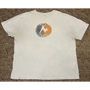 Marmot Shirt Mens XXL Off White Logo Outdoor Graphic Short Sleeve Crew Neck Tee‎
